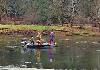 River fishing by boat